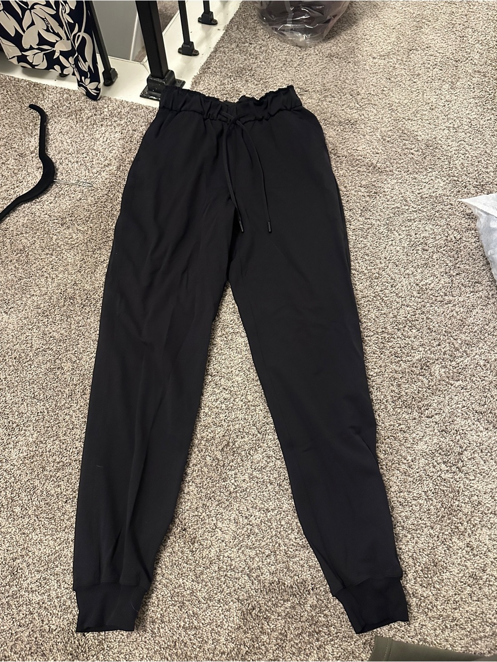 Lululemon Women's Black Jogger Pants with Drawstring Waist